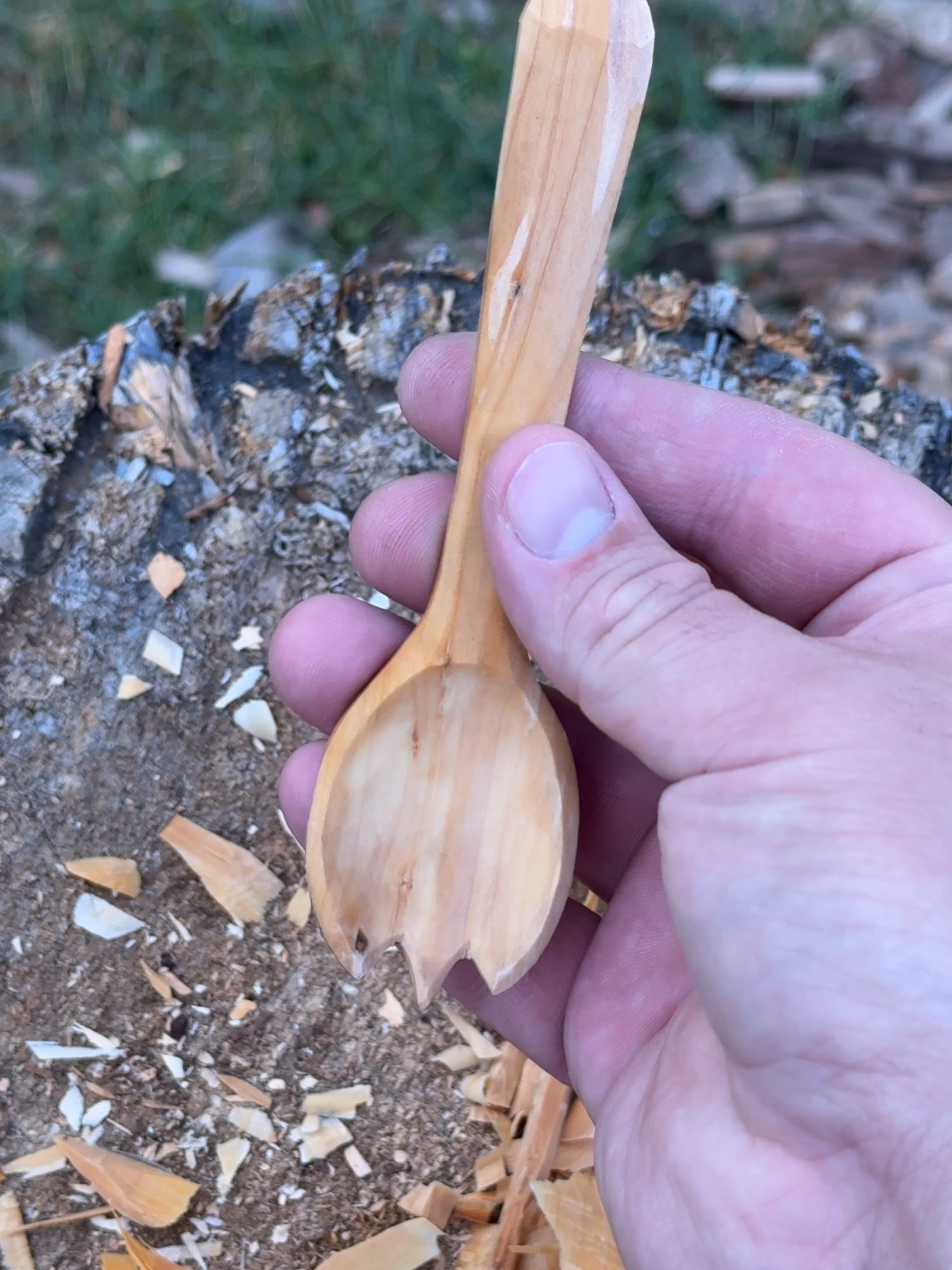 Arguably the greatest utensil ever created. #woodcarving #spooncarving #forkcarving #asmr #bushcraft