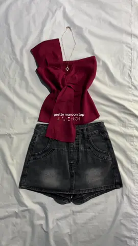 knotted crossbody top  #classytop #maroontop #OOTD #fashiontiktok 