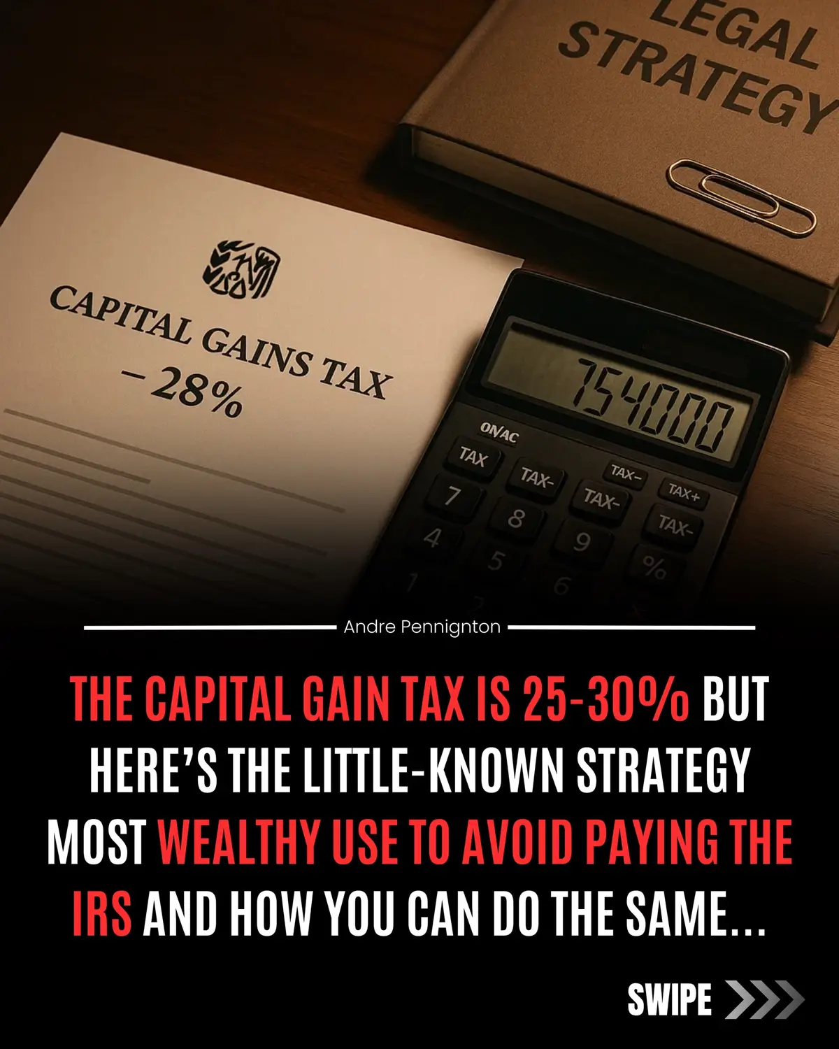The capital gains tax is 25-30%… but here’s the little-known strategy the wealthy use to legally avoid handing it over to the IRS — and how you can do the same. 👀 Most people think selling an asset = losing a chunk to taxes. The wealthy know better. They use strategies that keep more money working for them instead of Uncle Sam. The truth? You don’t have to play by the “traditional” rules either. Want to learn how? Stick around — I’ll break it down for you. #WealthBuilding #TaxStrategy #FinancialFreedom #GenerationalWealth #MoneyTips