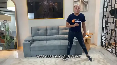 Sofá com Porta Copos Retrátil e Reclinável Tom 2,05m Velosuede - NETSOFAS #CasaDecorada #acheinashopee🧡 #sofa #sofaretratilereclinavel #sala 