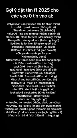 Phần 18 | Gợi ý đặt tên FF 2025 cho các you 0 tin vào ai #nhasangtaofreefire #datten #dattenff #glitchname #ffname       
