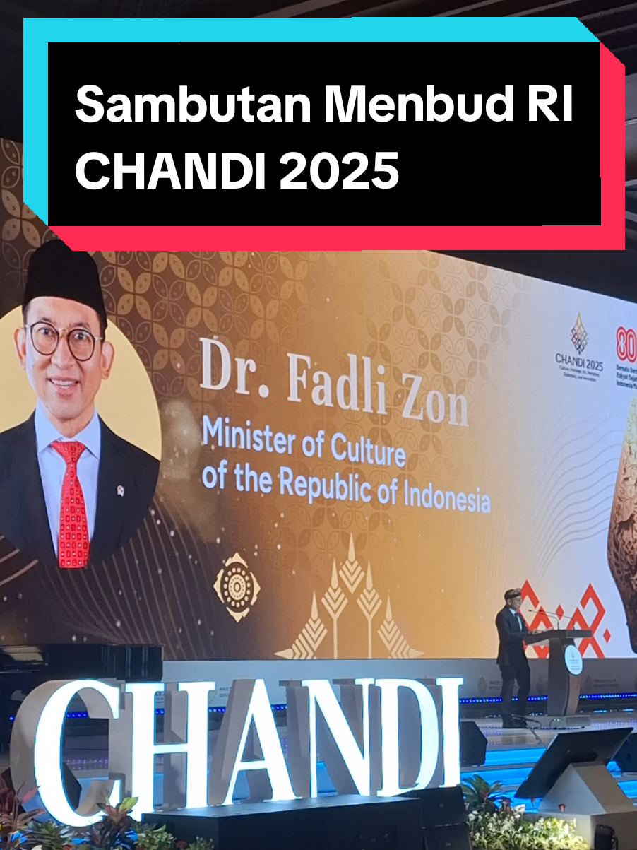 Sambutan Menteri Kebudayaan Republik Indonesia, Dr. Fadli Zon dalam pembukaan acara Culture, Heritage, Art, Narrative, Diplomacy, and Innovation (CHANDI) 2025 yang digelar di The Meru, Sanur (9/5) #chandi2025 #rridenpasar 