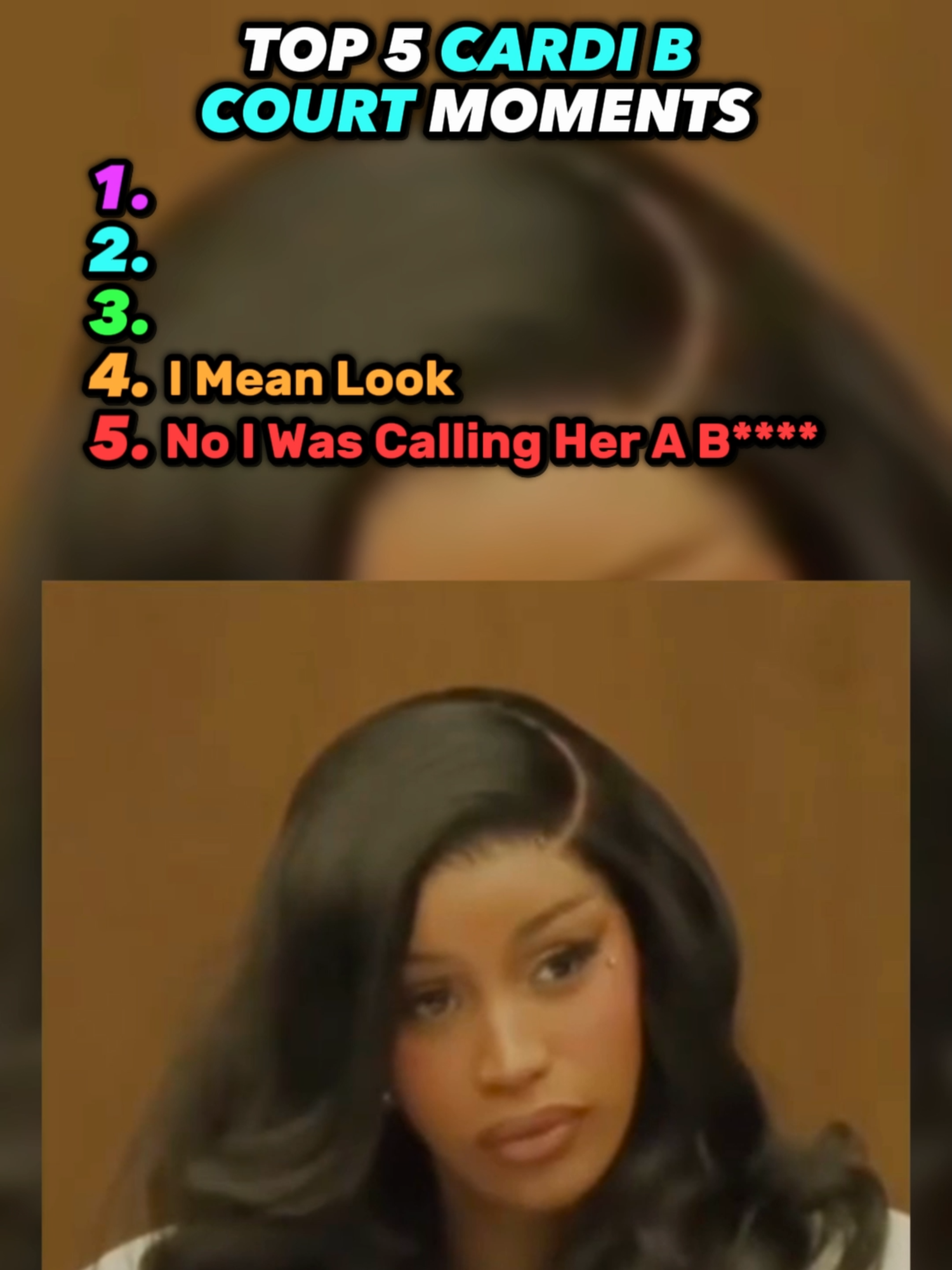 😂Top 5 Cardi B Court Moments #top5 #funny #fail #cardib #court 😂