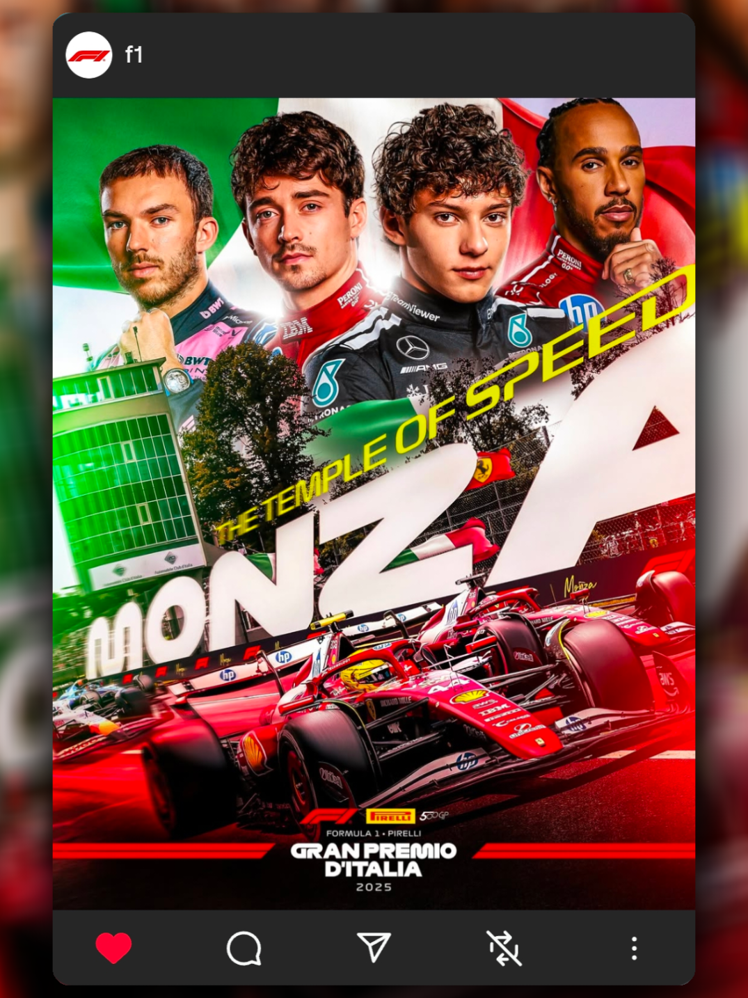 🇮🇹 Monza Magic: Italian Grand Prix 2025 Set to Thrill!? Setelah drama Zandvoort yang membuka paruh kedua musim, kini para gladiator Formula 1 langsung menuju ke jantung balapannya — Autodromo Nazionale Monza. Pada 7 September 2025, trek legendaris dengan julukan Temple of Speed ini akan menjadi tuan rumah Formula 1 Pirelli Gran Premio d’Italia 2025. Monza selalu punya atmosfer berbeda: tribun penuh warna merah Ferrari, sorakan lantang Tifosi, dan kecepatan gila yang bikin jantung berdebar. Lebih dari sekadar balapan, GP Italia adalah festival motorsport — di mana sejarah, emosi, dan ambisi juara dunia berpadu dalam kecepatan lebih dari 350 km/jam. #f1 #raceweek #monza #Motorsport #fypシ゚viral  prese:@𝙆𝙖𝙮𝙠𝙚𝙣𝙣`ft 𝙂𝘾 