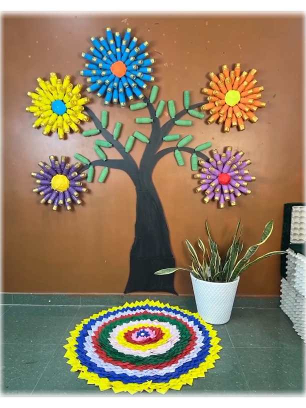 Superb Tree Craft with Lichi Bottles #papertree #craft #idea 