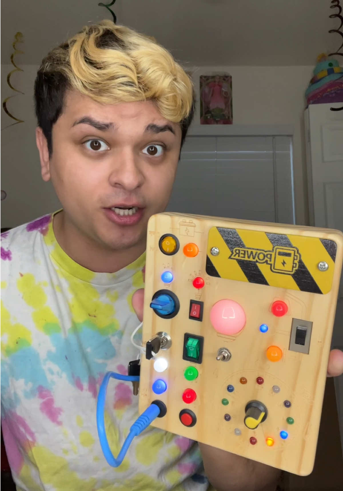 This play & learn board is so satisfying! 🎛️💡🔑  It’s literally a fidget board!  The sound of the clicks and switches itch my brain like bro  #playandlearn #learningontiktok #tiktokmademebuyit #fidgetboard 