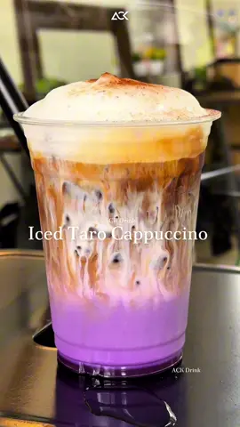 ✨💕 เผือกหอมคาปูชิโน่ ✨ #ackdrink  #taro #coffee  #cappuccino 
