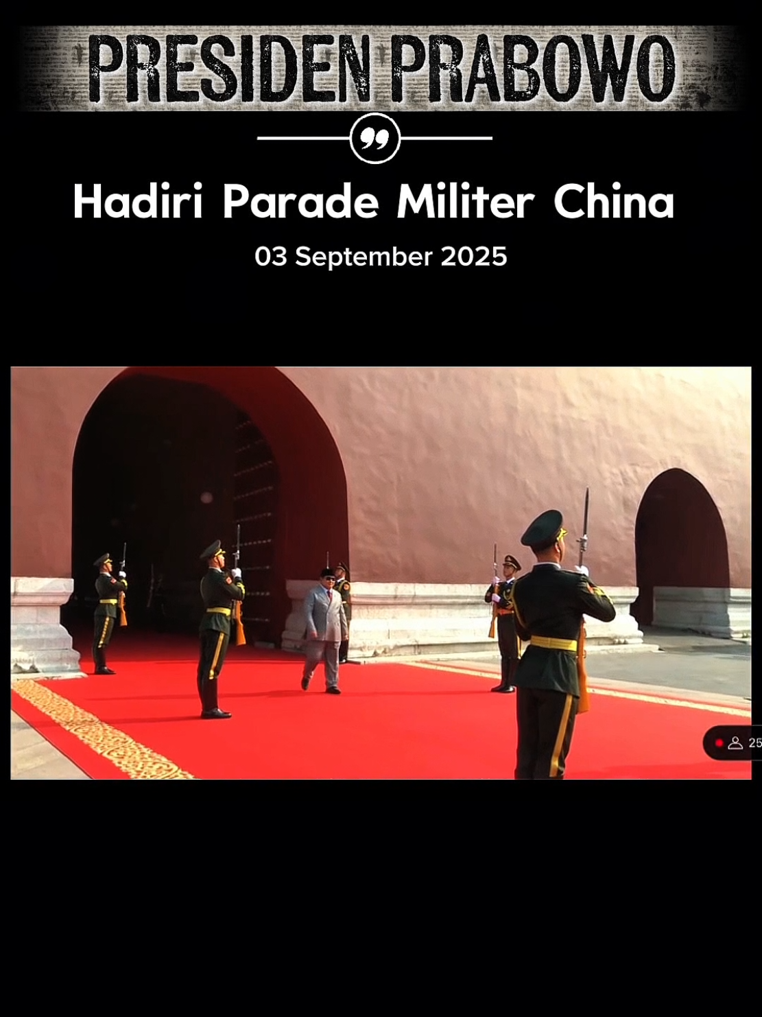 PRESIDEN PRABOWO HADIRI ACARA PARADE MILITER DI CHINA #prabowo #china #presidenri 