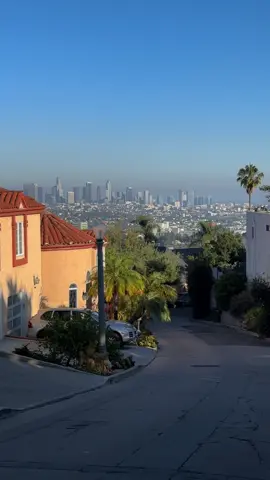 Even when it’s hot, the walk up steep hills is worth it for views  #losangeles #fyp #hollywood #hollywoodhills #la 