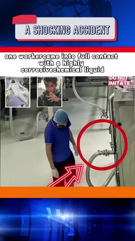 Worker falls into corrosive chemical spill— enter body damaged #foryou #news #greenscreen 