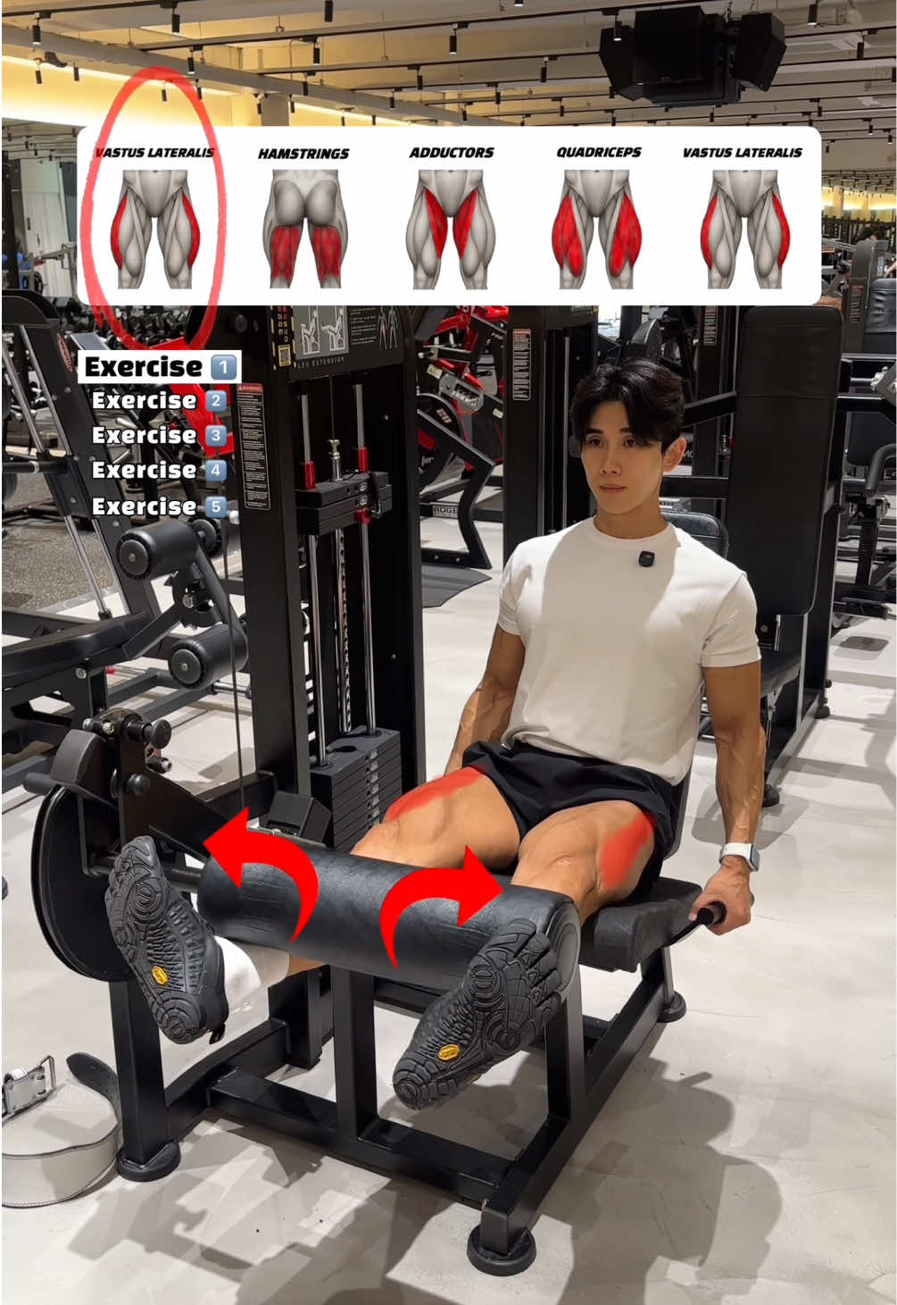 🔽칼로리 폭파 하체운동 5가지 – Lower Body Burn🔥🔽 🔸5 Lower Body Exercises – Calorie-Burning Leg Day 🔥 1. 토스 아웃 레그 익스텐션 (Toes-Out Leg Extension) 발끝을 바깥쪽으로 벌려 올리면 외측광근(Vastus Lateralis) 이 더 강하게 자극되어 허벅지 바깥 볼륨을 키우는 데 효과적입니다. 2. 중립 라잉 레그 컬 (Neutral Lying Leg Curl) 발끝을 중립으로 두고 무릎을 접어 올려 햄스트링(Hamstrings) 전체를 고르게 단련해 뒤 허벅지를 강화합니다. 3. 와이드 스쿼트 (Wide Squat) 발을 넓게 두고 앉아 올리면 내전근(Adductors) 과 내측광근(Vastus Medialis) 이 개입해 허벅지 안쪽 라인 강화에 탁월합니다. 4. 기본 레그 프레스 (Standard Leg Press) 어깨너비로 발을 두고 밀면 대퇴사두근(Quadriceps), 둔근(Glutes), 햄스트링 까지 하체 전체를 균형 있게 발달시킬 수 있습니다. 5. 내로우 스쿼트 (Narrow Squat) 발을 좁게 두고 앉아 올리면 무릎이 자연스럽게 바깥으로 벌어지며 외측광근(Vastus Lateralis) 자극이 커져 허벅지 바깥 두께를 키우는 데 효과적입니다. 📌 루틴 가이드 • 각 3세트 / 12–15회 • 휴식 45–60초 #legworkout #lowerbody #squat #legday #hamstrings #quads #fitnesstips #하체운동 #스쿼트 #레그프레스 #오운완