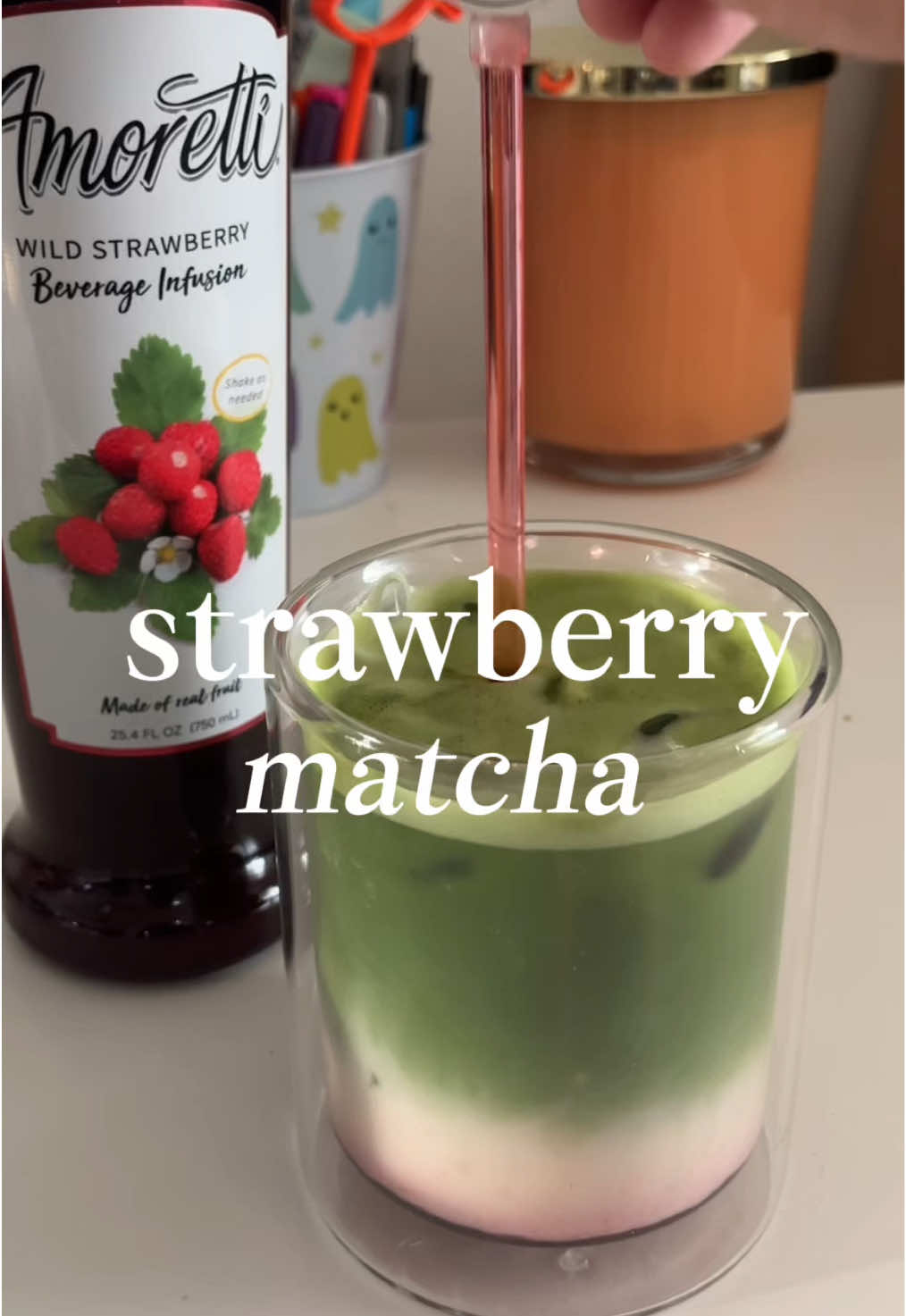 gifted by Amoretti 🍓🍵 strawberry matcha is one of those classic and go to combinations for matcha lattes. it never disappoints and always hits the spot. but look at those layers though 😍 thanks to @Amoretti- wild strawberry beverage infusion, it’s made with real strawberries and gives a bold flavor to your drink.  it’s available at www.amoretti.com and on tiktok shop! 🏷️: #amoretti #madewithamoretti #matchalatte #strawberrymatcha 