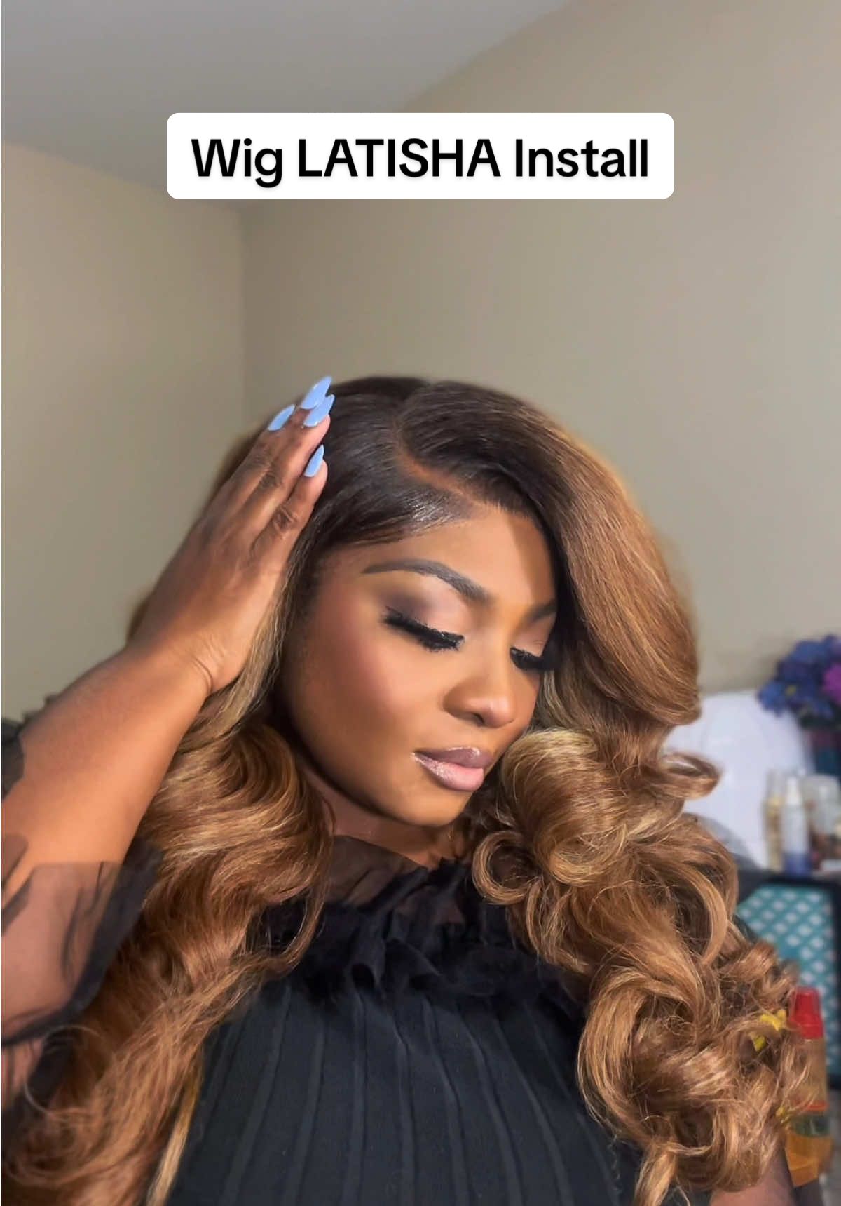 This is your sign to get your own Wig Latisha 👉 Hands down One of the best Synthetic Wigs you’ll ever own! 💁🏾‍♀️ #syntheticwig #sensationnelwigs #wigtok #wiginstall #tiktokshop 