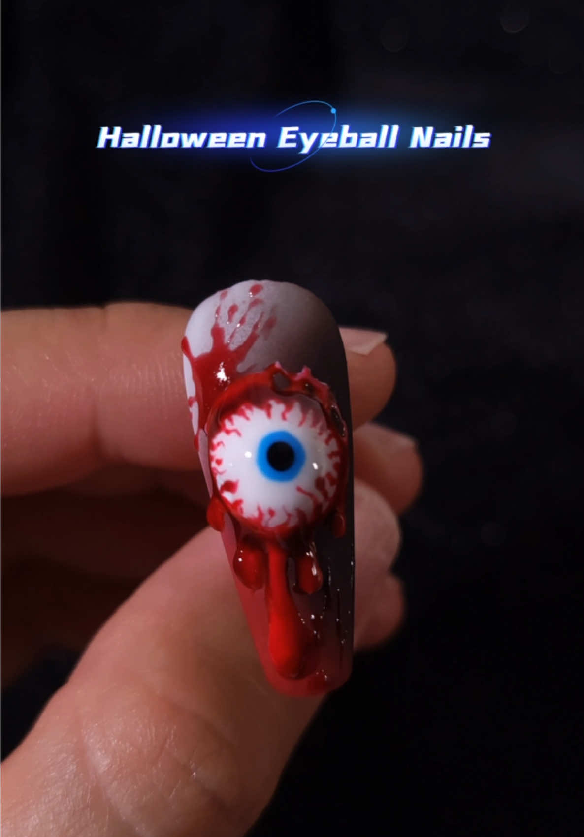 🎃 Halloween vibes are HERE! This bloody eyeball nail art is so spooky & cool 👌 We used CANNI gel polish for the insanely vibrant color and long-lasting shine. Nail this terrifyingly awesome look and own Halloween! Tag your nail tech rn! #NailTutorial#halloweennails #darkaesthetics #eyenails#NailArt 