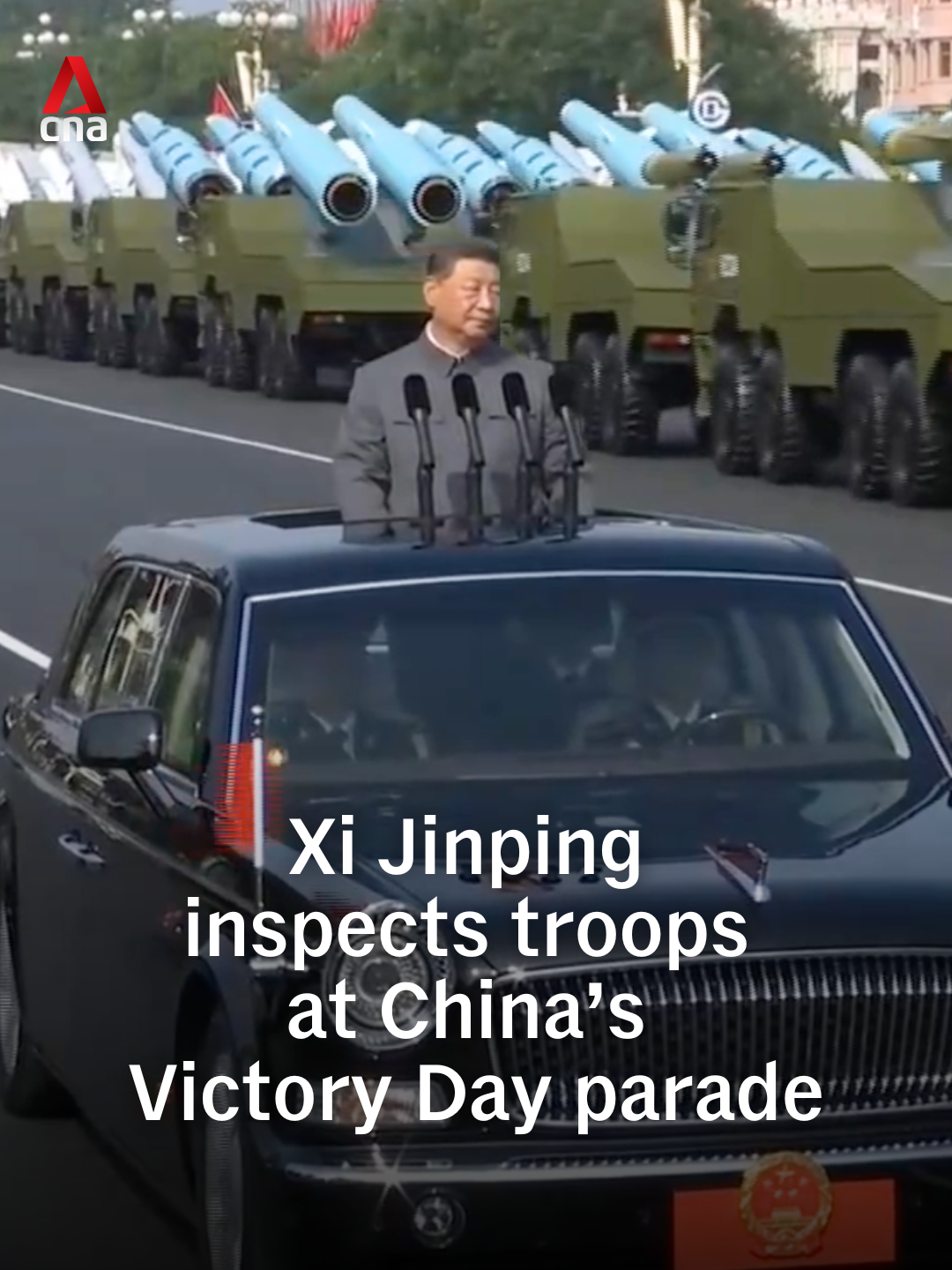 Chinese President Xi Jinping inspected troops and military hardware on Wednesday (Sep 3) during China's Victory Day parade, which marks the 80th anniversary of the end of World War II. #chinanews #china #victorydayparade Editor’s note: The subtitles at 0:22 and 0:41 should read “Serve the people”.