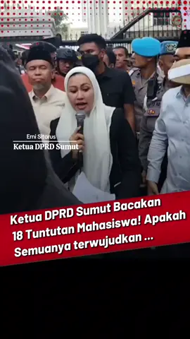 Berani gak Mbak Erni sampaikan sama Presiden terkait tuntutan tersebut? #dprdsumut #ernisitorus #unimed #harianmetro #fyp 