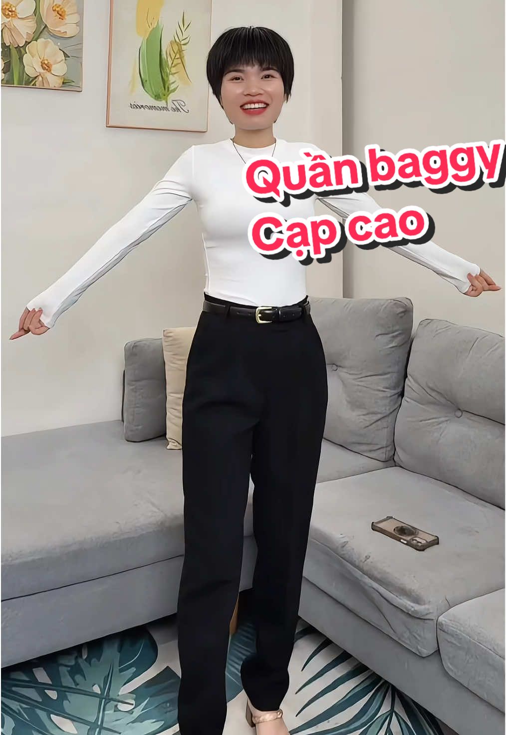 Quần baggy nữ cạp cao mặc đi làm, đi học, đi chơi đều dễ mặc dễ phối đồ #phuongdunghuong #quanbaggynulungcao #quanbaggycongso #quantaybaggynu #quanbaggynamlun 