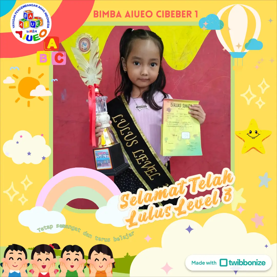 Selamat kakak Vania,🥰 tetap semangat dan terus belajar 😉 📢 Info lebih lanjut: biMBA AIUEO Cibeber 1 📍Kp Cibeber jalan rt 1 rw 02  desa cibeber 1 kec. Leuwiliang   📞085782969927 • Instagram : @bimbacibeber1 • ⁠Tiktok : BIMBA AIUEO CIBEBER • ⁠Gmaps: Bimba AIUEO Cibeber 1 • ⁠Fb : Cibeber biMBA • ⁠Ytb : biMBA Cibeber 1 #bimbaaiueo #serunyabelajar #anakhebat #tiktok #fyp 