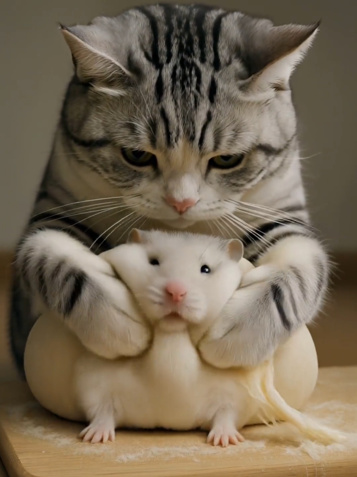 SẢN PHẨM AI.  No captions Cre. Douyin ID : xiaomaolihaha #cat #xuhuongtiktok #hamter🐹 