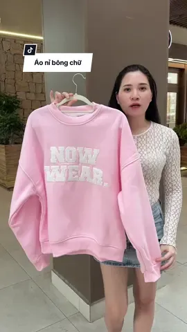 Áo nỉ bông chữ thêu xù #áo #aonam #aonamdep #aoni #aonibong #muataitiktokshop 