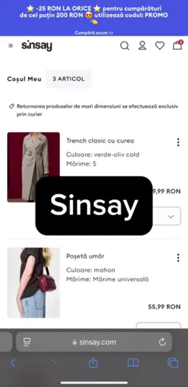 Cod Reducere Sinsay -25 RON LA ORICE ⭐ pentru cumpărături de cel puțin 200 RON 😍 #codreduceresinsay #codreducere #backtoschool #cuponiada #couponiada 