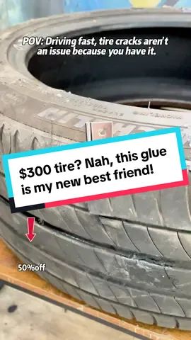 $300 tire? Nah, this glue is my new best friend!#TikTokShopLaborDaySale#Adhesive #glue #tire #TireRepair                     