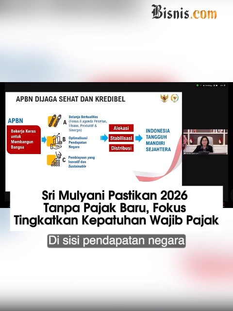 Menteri Keuangan Sri Mulyani Indrawati mengklaim bahwa sistem perpajakan tetap menjaga asas keadilan, terutama untuk rakyat kecil, meskipun target pendapatan negara naik dalam RAPBN 2026. Sri Mulyani menjelaskan bahwa pendapatan negara akan naik 9,8% dari Rp2.865,5 triliun (outlook APBN 2025) menjadi Rp3.147,7 triliun (RAPBN 2026). Menurutnya, peningkatan pendapatan negara tidak dilakukan melalui penambahan tarif pajak baru. “Sering disampaikan seolah-olah upaya untuk meningkatkan pendapatan, kita menaikkan pajak. Padahal pajaknya tetap sama, tapi enforcement [penegakan] dan compliance [kepatuhan] akan dirapikan, ditingkatkan,” ujar Sri Mulyani dalam rapat kerja dengan Komite IV DPD secara daring, Selasa (2/9/2025). Selengkapnya dalam video di atas! Penulis Artikel : Surya Dua Artha Simanjuntak Editor Video : Ade Dianti  #demo #politik #news #bisnis #diaspora #dprri #ekonomi #keuangan #newsupdate #malaysia #anwaribrahim #bisniscom #polisi #hukum #pbb #topnewsbisniscom #bisnisanakmuda #finansial #newyork #menkeusrimulyani #menkeu #srimulyani #pajak #pajakindonesia #apbn