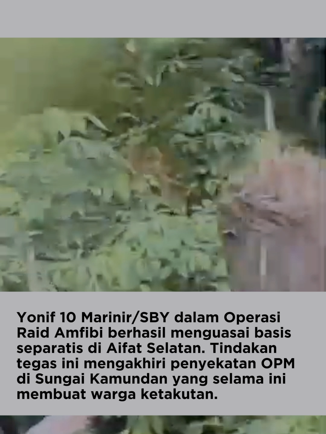 Operasi Raid Amfibi yang digelar Satgas Pamtas Yonif 10 Marinir/SBY di Maybrat berhasil mengamankan lima titik basis OPM. Ini adalah langkah nyata TNI dalam memastikan Papua tetap aman dari gangguan kelompok separatis bersenjata. #TNIAmankanMaybrat #beritaterkini #berita #fyp #foryoupage #opm #tni