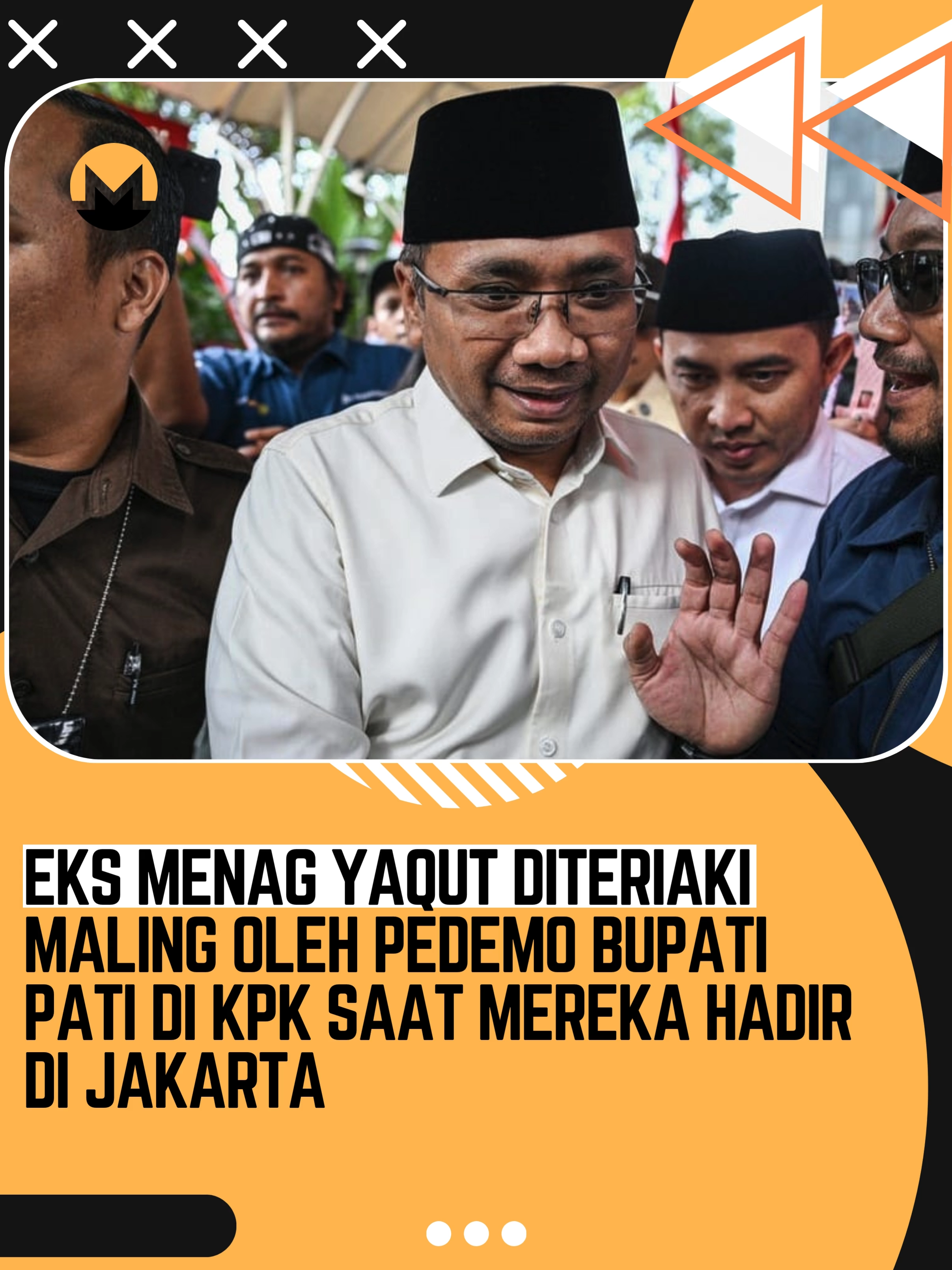 Mantan Menteri Agama (Menag) Yaqut Cholil Qoumas, mengundang keramaian usai diperiksa sebagai saksi dalam kasus dugaan korupsi kuota haji di Kementerian Agama (Kemenag) 2023-2024 di Gedung Merah Putih KPK, Jakarta Selatan, Senin (1/9/2025). Ketika berjalan ke arah mobil, Yaqut diteriaki oleh massa yang masih berada di depan Gedung KPK tersebut. 