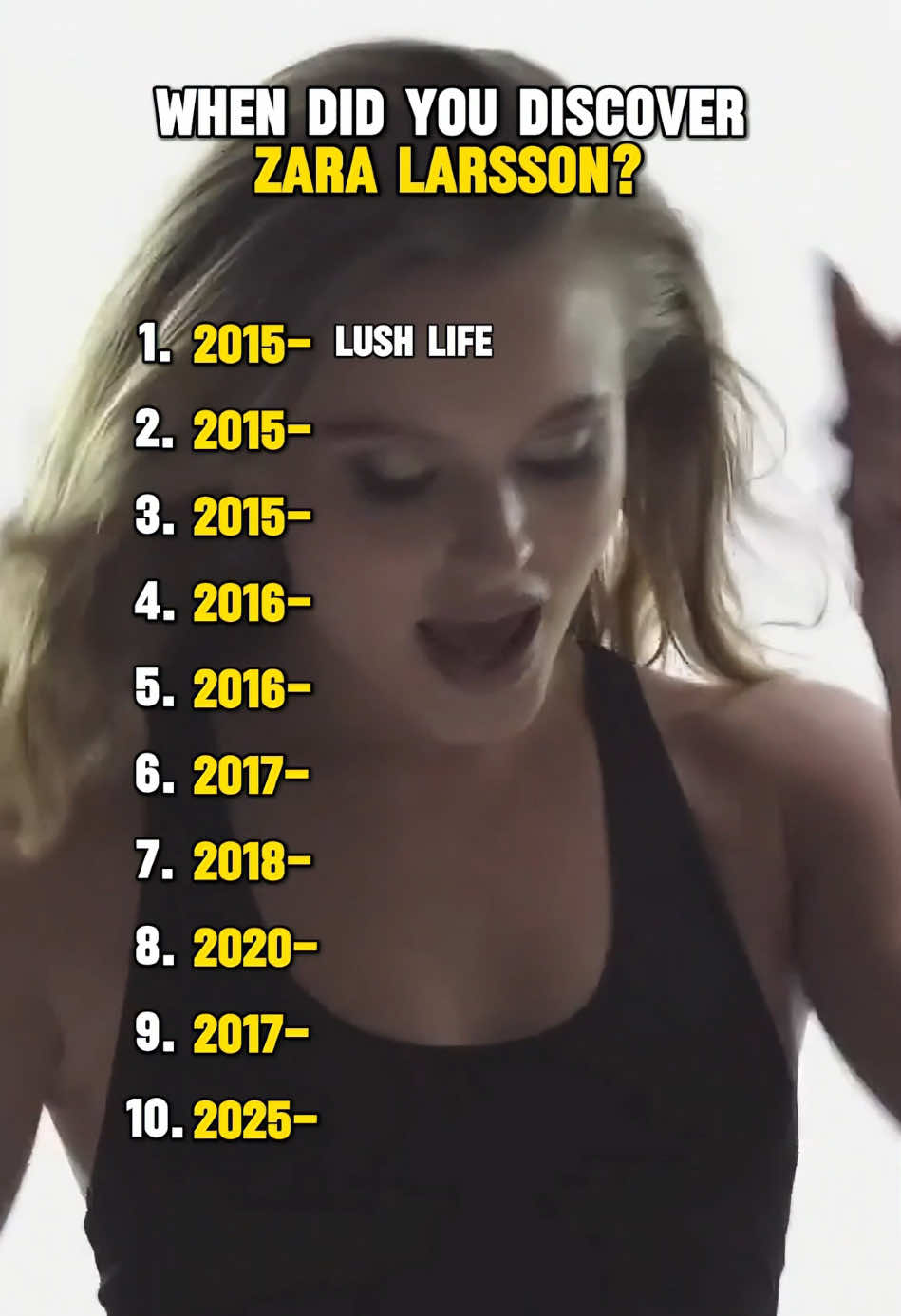 you must heard of zara larsson before #zaralarsson #fyp #Lushlife #2010s #TateMcrae