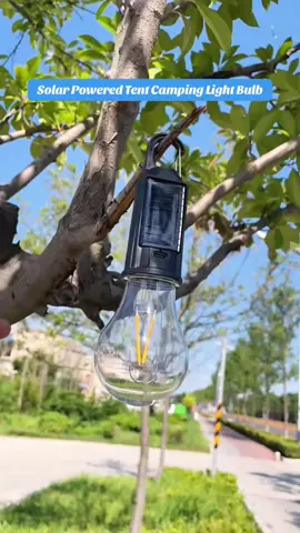 Solar Powered Tent Camping Light Bulb, Rechargeable Portable LED Camping Lantern with 3 Lighting Modes, Tent Lamp with Clip Hook for Camping, Hiking, Backpacking#OffresPourToi #fyp #tiktokshop #tik_tok 