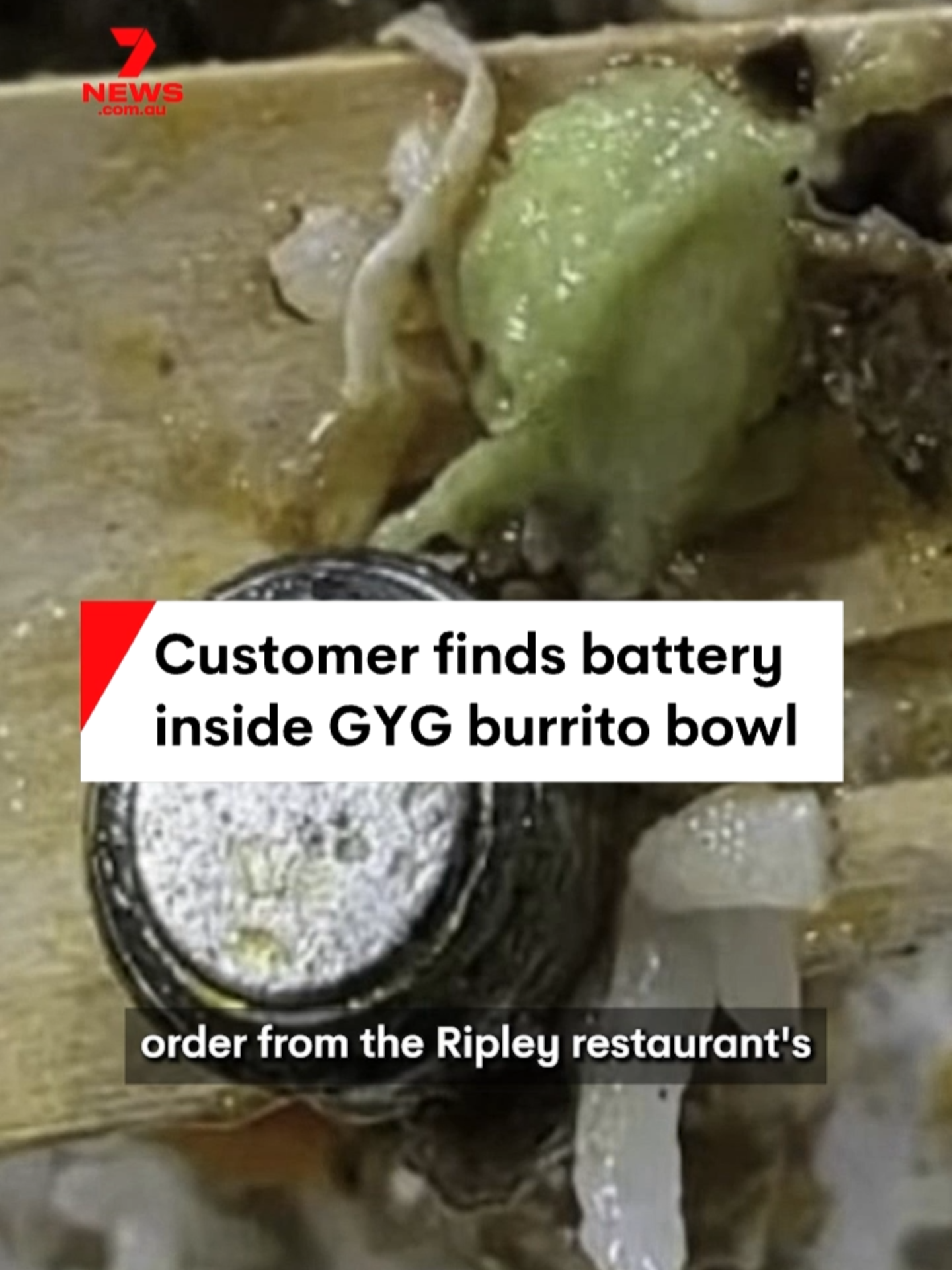 A woman has found a battery inside her Guzman y Gomez burrito bowl. The Mexican food chain offered a refund and two burrito vouchers as compensation. #GYG #Battery #FastFood #GuzmanYGomez #Brisbane #Compensation