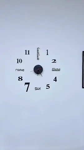 The white wall looks empty. Just stick on this #3D wall clock for easy installation without drilling holes. It's both stylish and attractive. #WallClock #Clock #3DSticker #Creative Wall Clock