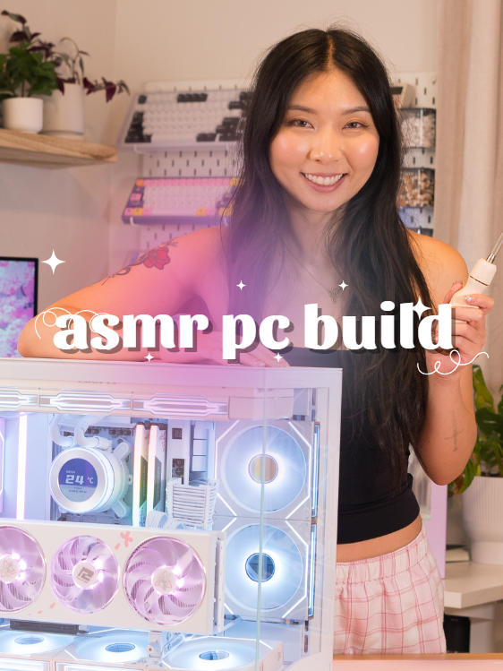 a quiet and calm asmr pc build to cleanse your feed 💗 full parts list is on my storefront 🔗 @amd ryzen 9 9900x NZXT X870E @lianliofficial o11d mini v2 case hydroshift II AIO Edge PSU SL-INF Wireless fans (4 reverse, 5 standard) @powercolorusa sakura 7800xt @patriot.viper DDR5 @Western Digital Corp. gold 24tb hdd #tech #gamingpc #pcbuild #aestheticgaming