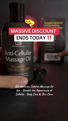 M3 Naturals Cellulite Massage Oil 8oz - Smooth the Appearance of Cellulite - Body Care & Skin Care Disclaimer : Prices vary based on promotions, discounts, and offers.  #TikTokShopCreatorPicks #tiktokshoplabordaysale #dealsforyoudays #massage #tiktokshopbacktoschool