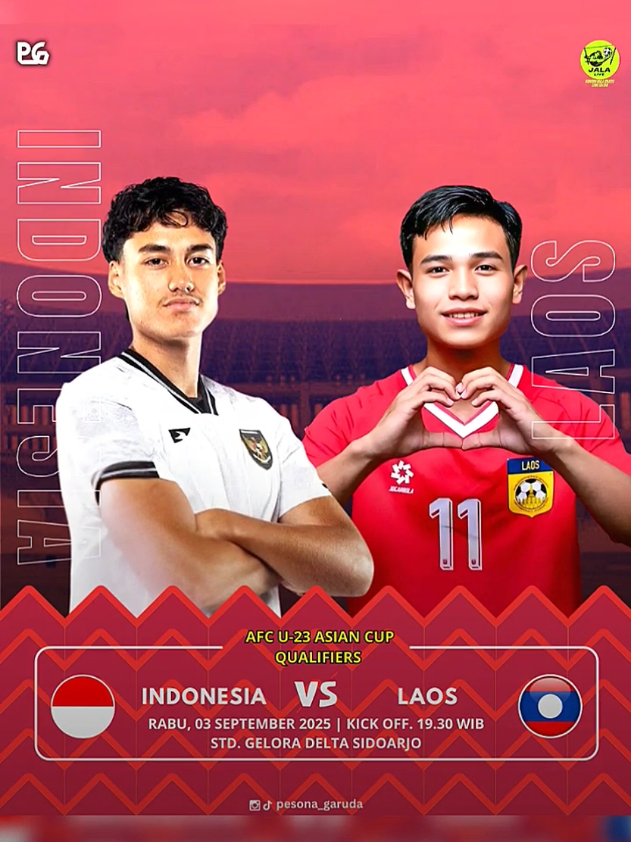 Malam Ini Gais‼️Prediksi Skor Indonesia vs Laos 🇮🇩🔥🇱🇦 Cek link di bio untuk nonton livestreaming Indonesia vs Laos, atau bisa kunjungi @jalaliveofficial  - - - - - #timnasday #matchday #garudamuda #timnasindonesia #laos #afcu23asiancupqualifiers #fyp #pesonagaruda 