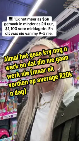 Ek het 2 werke gewerk was oorweldig uitgebrand en nooit tyd gehad vir my familie nie ek kon net nie meer langer so aangaan en wonder verewig nie ek moes n kans vat op iets nuut Een dag van my side hustle aanlyn het my ou 9–5  het 2 keer meer as my ou salaris betaal. 🤯 Hou op slaap op die kans om aanlyn geld te maak — dit verander mense se lewens, insluitend MYNE 😭✨ Comment”BEGIN” ek deel my presiese stappe met jou #Maakgeldaanlyn #Maakgeldvandiehuisaf #Sidehustlemom #wfhmom #Makemoneyonline 