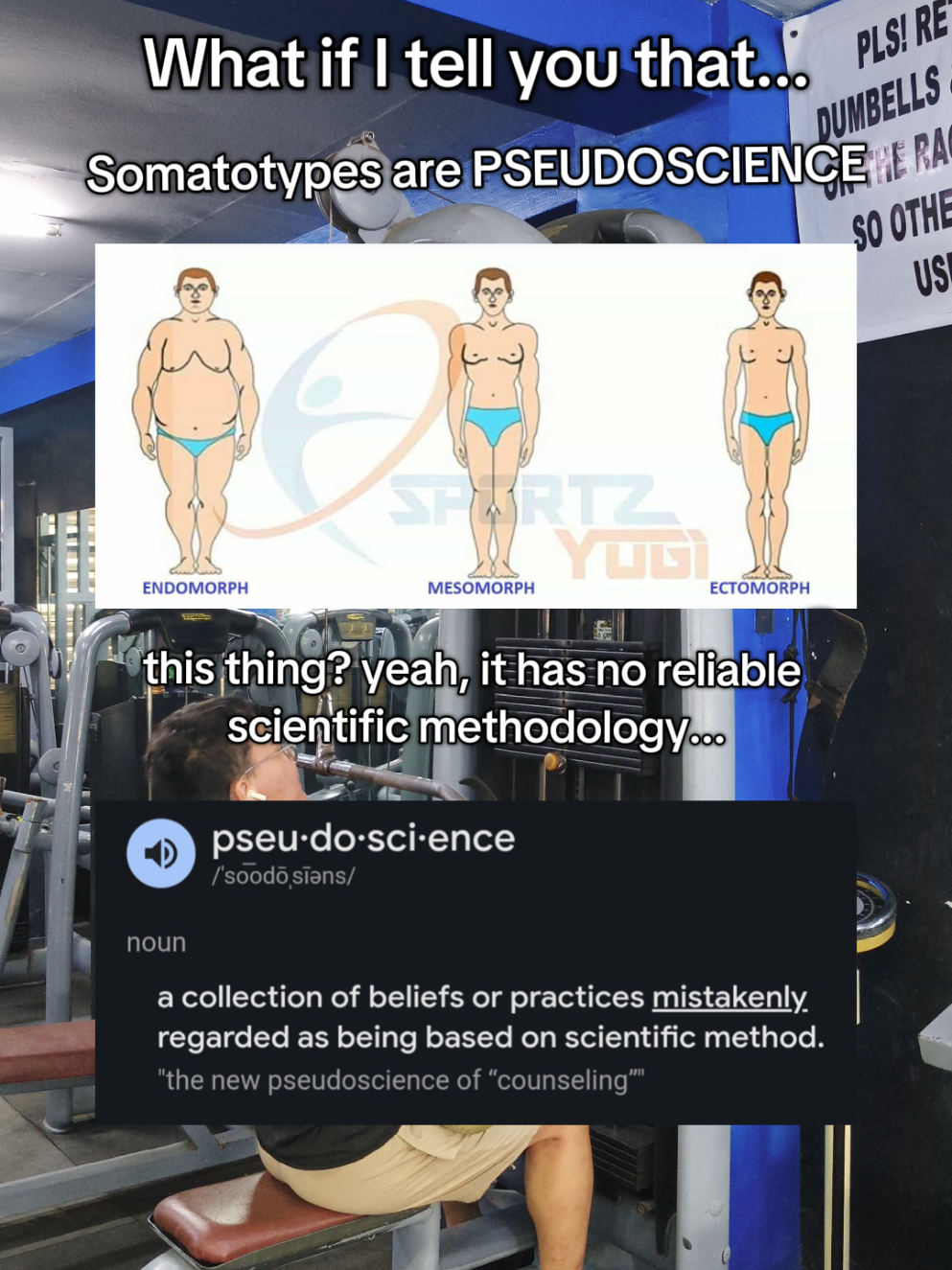 all it takes is one google search away... but yeah, somatotypes are not based on anything...  i did the research kung ano meaning ng 