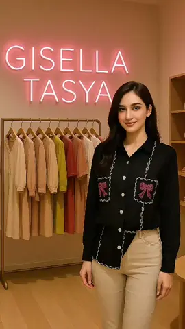 Marine Blouse Bordir Rayon Twill Atasan Wanita Terbaru