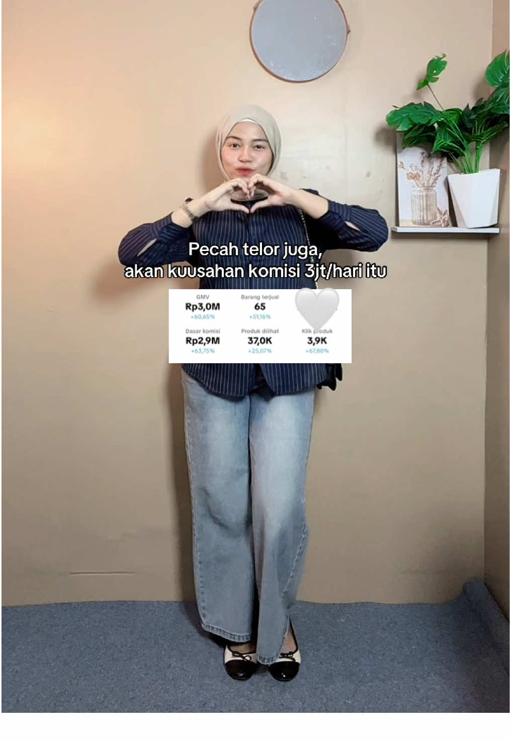 Tetep konsisten walaupun sambil yaallah”😝#pejuangaffiiliate #affiliatemarketing #outfit 