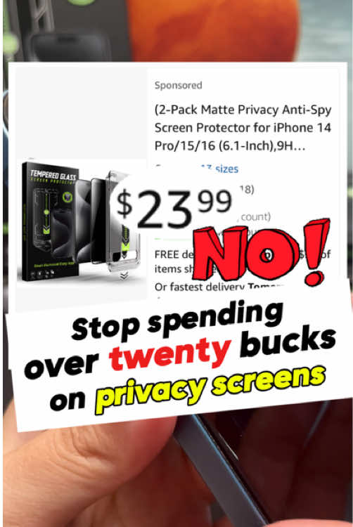 Still buying overpriced privacy screens? wyd 😳#fypシ #fypシ゚viral #iphone #privacyscreen #screenprotector  