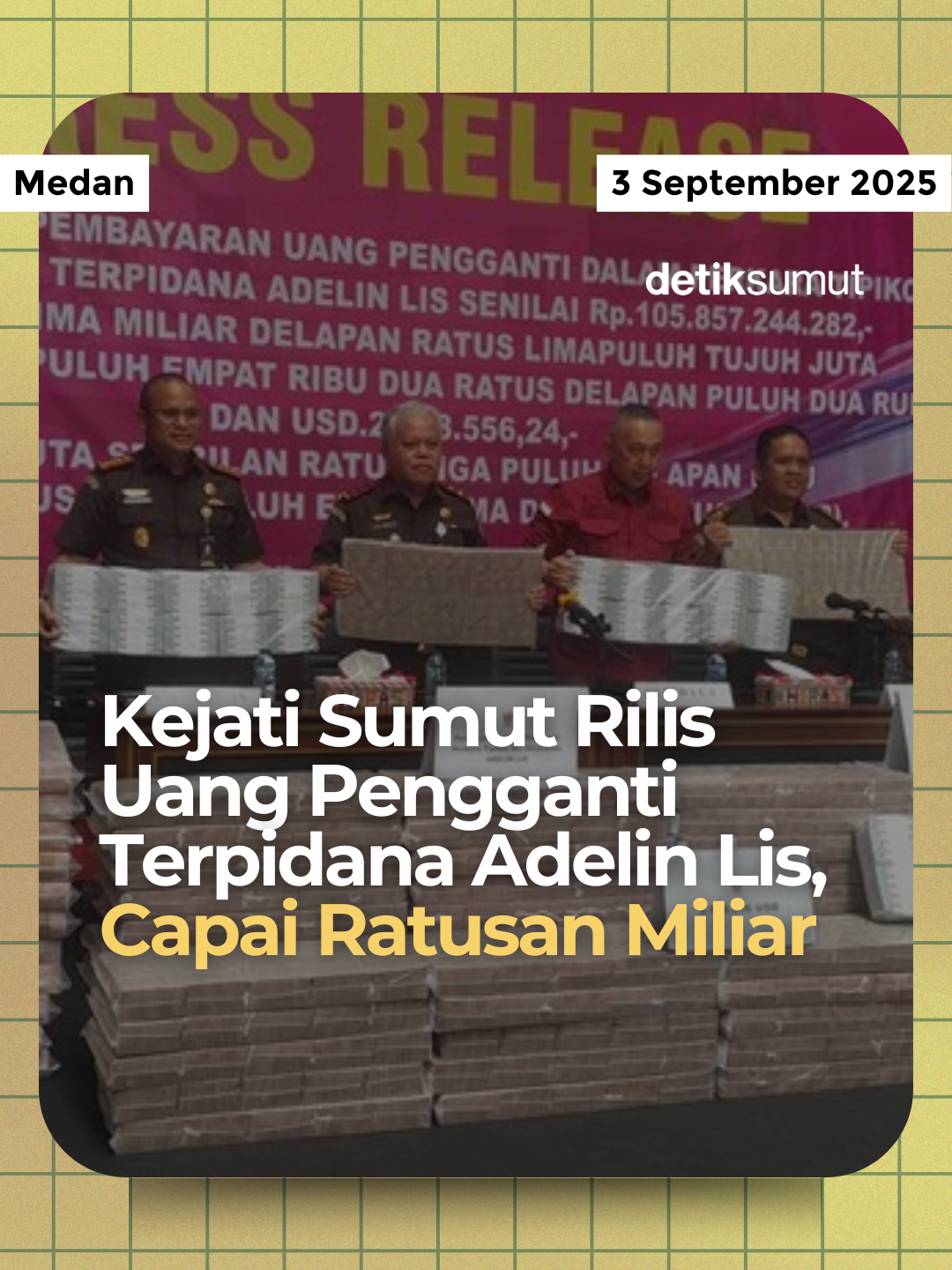 WOAAAAAAHHHHH Kejati Sumut memaparkan uang pengganti ratusan miliar dari Adelin Lis dalam kasus pembalakan liar. Uang dibayar keluarga setelah 149 hari menjalani hukuman. #KejatiSumut #AdelinLis #UangPengganti #PembalakanLiar #Korupsi #HukumIndonesia #KasusHukum #AsetTerpidana #PenegakanHukum