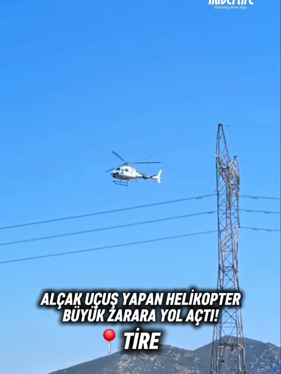 Tire’ye bağlı Büyükkale Köyü’nde alçak uçuş yapan bir helikopter mısır tarlasında büyük zarara yol açtı. Biçilmeye hazır yaklaşık 1 dönümlük alandaki mısırlar ziyan oldu. Tarla sahibi duruma tepki gösterirken helikopterin enerji hatlarını kontrol için uçtuğu öğrenildi.