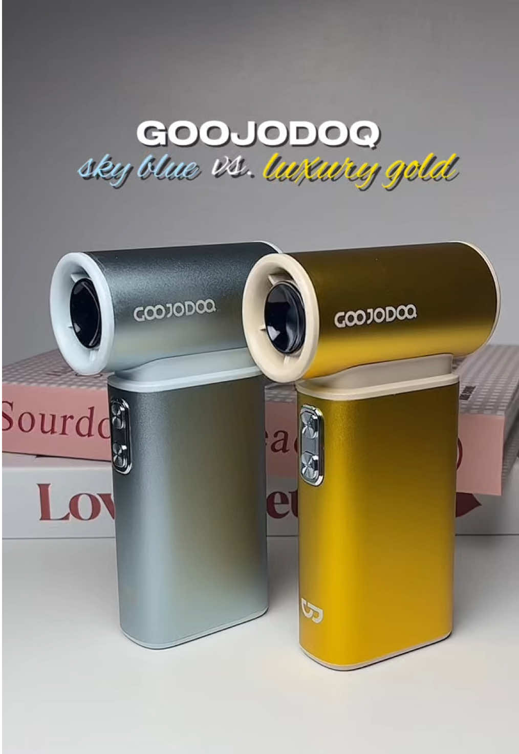 Replying to @jm celis 🩵💛 Goojodoq Skyblue Vs. Luxury Gold who’s your bet? 🫣🫵 #goojodoq #ultrafan #goojodoqultrafan #highspeedfan #portablefan 