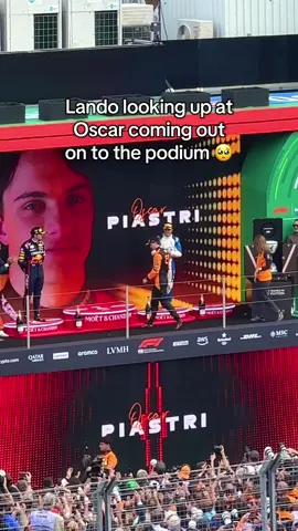 Lando walking by and looking up just as Oscar was coming out onto the podium 🥺 #f1 #landonorris #ln4 #oscarpiastri #dutchgp 