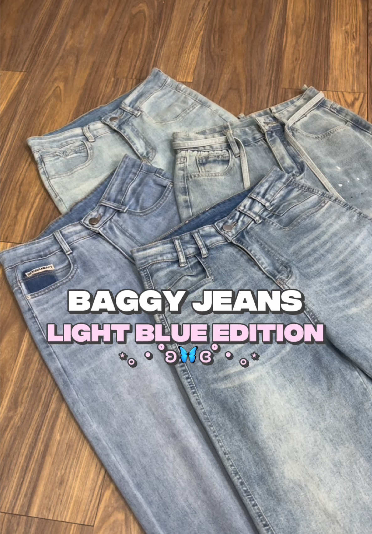 Jeans yang affordable, harga pas dan berkualitas pastinya. Baggy jeans ini bikin ruang gerak kamu bebas. Jangan lupa checkout🫶🏻#unb #unboutfit #baggyjeans #lightbluejeans #promoguncang99 