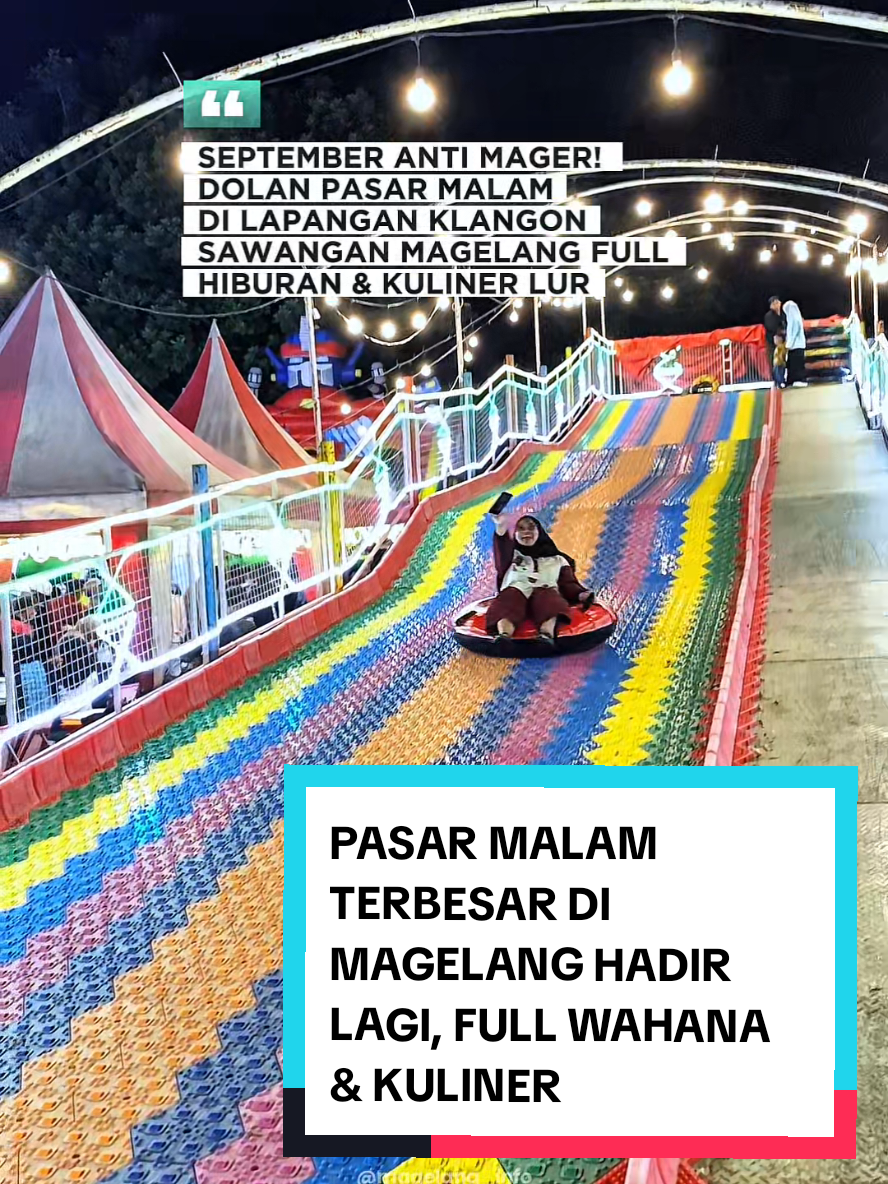 PASAR MALAM RAKYAT MAGELANG DI LAPANGAN KLANGON SAWANGAN, FULL WAHANA, HIBURAN, KULINER & THRIFTING 😍🤩 Gass lur. Monggo hiburan murah meriah dari atas sampai bawah, nyenengke anak, bojo, pacar, konco, tonggo, koncone pacar dll. Full hiburan dari @berkahria.08 ga bayar HTM cukup bayar parkir saja masuknya 🌎 Gmaps 