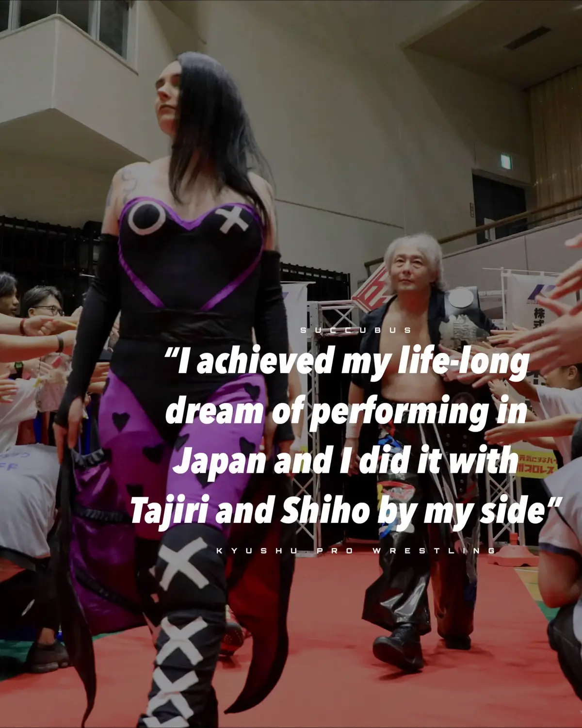 I achieved my life-long dream of performing in Japan and I did it with Tajiri and @shihohong by my side both of which I admire so much and also to do this at 九州プロレス【KYUSHU PRO WRESTLING】 owned by @chikuzenryota and seeing the style of wrestling they value and the success they’ve had with it, I’m convinced they are in my eyes one of the best wrestling promotions not just in Japan but in the world and if you’re not following their socials or subbed to their channel, you absolutely should!