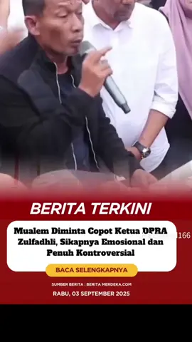 Ketua Dewan Perwakilan Rakyat Aceh (DPRA), Zulfadhli, terancam dievaluasi dari jabatannya setelah melontarkan usulan kontroversial terkait pemisahan Aceh dari Indonesia. Desakan ini datang dari Ketua Pembela Tanah Air (PeTA), Teuku Sukandi disampaikan kepada media ini lewat siaran persnya, Rabu 3 September 2025. Sukandibmeminta Ketua Umum Partai Aceh (PA), Muzakir Manafbalias Mualem, untuk segera mencopot Zulfadhli. Pemicunya adalah pernyataan Zulfadhli saat unjuk rasa 1 September lalu, yang mengusulkan poin tambahan agar Aceh dipisahkan dari Indonesia. Usulan ini menuai kecaman karena dinilai provokatif dan mengancam perdamaian.Teuku Sukandi menilai pernyataan Zulfadhli mencoreng wibawa lembaga legislatif dan mempermalukan partai yang mengusungnya. Secara etika moral, pernyataan ini tidak layak dan tidak pantas disampaikan oleh Ketua DPRA karena sangat tendensius dan emosional