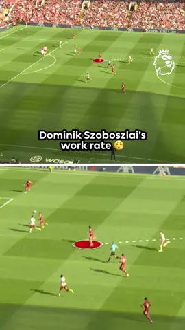 Dominik Szoboszlai running the length of the Anfield pitch… And then running the whole way back 😅 #PremierLeague @Liverpool FC 